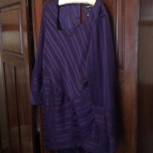 Purple tunic Mini dress lined asymmetrical